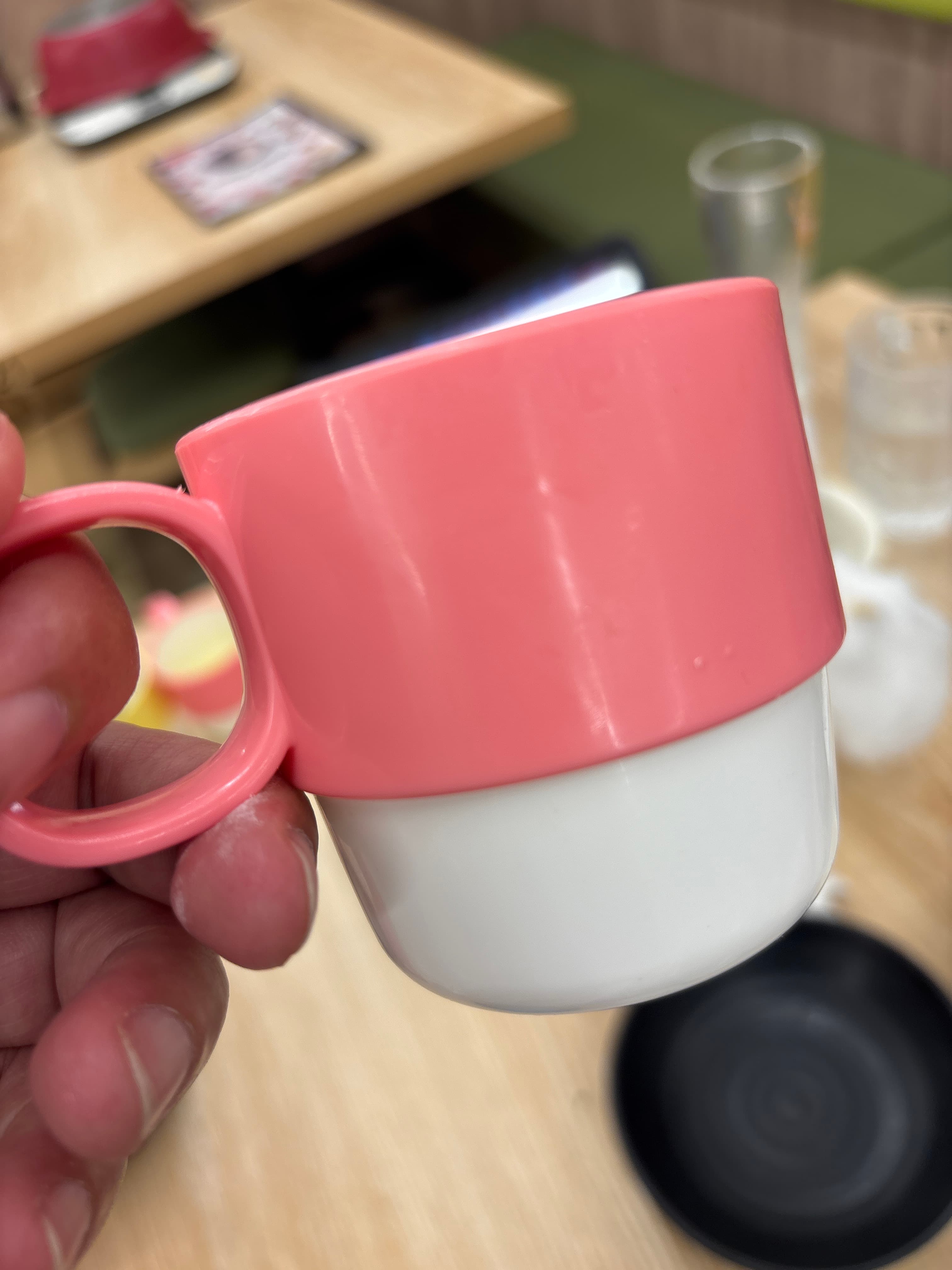 レトロポップ✨ミニマグカップ ピンク×ホワイト - Image 1